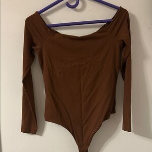 nuuds Brown Long Sleeve Bodysuit